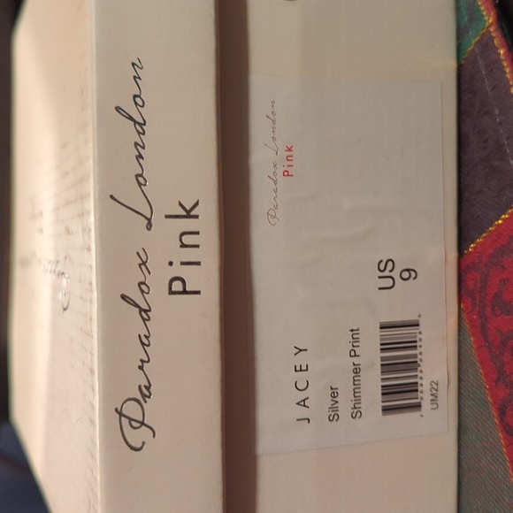 Paradox London Pink Jacey T strap wedge sandals silver Women's size 9 NEW NWB - Picture 12 of 12